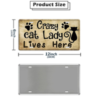Plaque Métallique « Amoureuse des Chats » – Décoration Murale Ferme avec Citation Amusante pour Femmes Passionnées de Chats