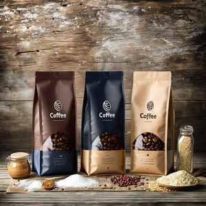 Bolsa con cremallera inferior plana con sello de ocho lados impreso personalizado <span class=keywords><strong>sin</strong></span> válvula, embalaje de papel de aluminio de grado alimenticio para café, leche, comida para mascotas, gelatina - Product Image 4