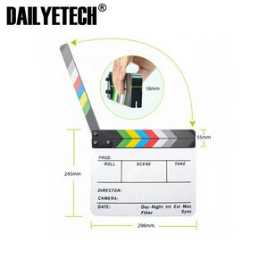 30x25cm Film Clapperboard Acrylique <span class=keywords><strong>Réalisateur</strong></span> Professionnel Film Film Action Cinéma Clapperboard pour Jeu <span class=keywords><strong>de</strong></span> Rôle Production Vidéo - Product Image 2