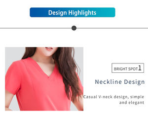 Produsen China Setelan Seragam Medis Wanita Lengan Pendek Logo Kustom Harga Bagus Poliester/Rayon Poplin - Product Image 6