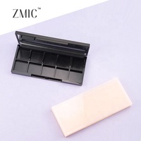 Palette de fards à paupières personnalisée 10 couleurs, étui rectangulaire noir mat pour fards à paupières, conteneur jaune pour correcteur et blush avec marque privée