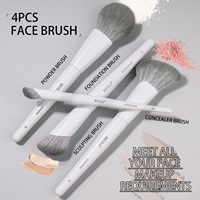 Nouvelle Arrivée Kit de Pinceaux de Maquillage Professionnels Blancs avec Logo Personnalisé, Poils Synthétiques en Soie de Maïs, Ensemble de Pinceaux Végans de Luxe avec Support