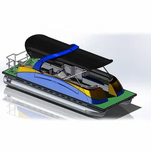 Sporty Aluminium Pontoon Boats China With Accessories For Leisure 