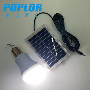 หลอดไฟ LED พลังงานแสงอาทิตย์ Poplor 12W สำหรับตั้งแคมป์กลางแจ้ง พร้อมตะขอและแผงโซลาร์เซลล์ ได้รับการรับรองมาตรฐาน CE แบตเตอรี่ลิเธียม อายุการใช้งาน 25000 ชั่วโมง - Product Image 3