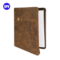 Carpeta de archivos versátil de moda con bandas elásticas Carpeta de 6 anillas Portafolio A5 Cremallera PU Cuero Padtfolio