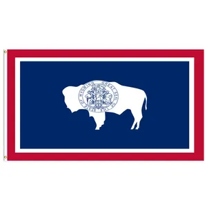 3x5Ft Wyoming Bandeira Tecido De Poliéster Com Dois Brass Grommets Single Layer Parede pendurado Decoração Exterior e Interior