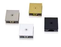 Kit de quincaillerie pour porte coulissante en verre en alliage de zinc moderne en acier inoxydable comprenant une serrure de connecteur de porte de grange pour vis de salle de bain