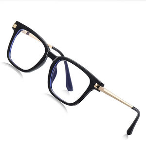 Lunettes anti-lumière bleue noires unisexes, vente en gros, mode, haute qualité, logo personnalisé, monture TR90, forme carrée, légères, OEM, tendance - Product Image 2