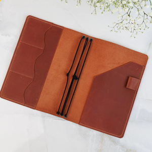 European and American retro A5PU leather <b>book</b> cover, multi-card slot, simple notebook/loose-<b>leaf</b> notebook, portable <b>book</b> cover, - Product Image 2