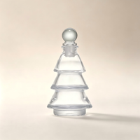 Bouteille d'arôme en verre en forme de sapin de Noël avec logo personnalisé, bouteille en verre vide pour la décoration des fêtes, cadeau de Noël, décoration de la maison