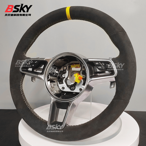 Volant en cuir suédé de haute qualité pour <span class=keywords><strong>Porsche</strong></span> Panamera Cayenne Macan Cayman GT4 Boxster 718 981 <span class=keywords><strong>911</strong></span> 991 992 992 modèles - Product Image 3