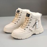 Bottes de neige pour femmes, nouvelle collection hiver, style britannique, à semelle épaisse, doublées en coton peluche, pour la photographie de rue