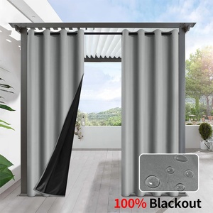 Cortinas opacas impermeables Pongee nuevas transfronterizas, cenefas completas, balcón, exterior, impermeable, <span class=keywords><strong>Shein</strong></span>, gran oferta, triangulación de envíos - Product Image 3