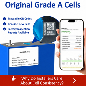 Batteries solaires Lifepo4 Mb31 3.2V 314Ah 8000 Grade A LFP, cellules de batterie au lithium Lifepo4 314Ah pour le stockage d'énergie solaire - Product Image 2
