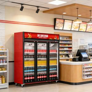 Equipo de Refrigeración Comercial de 3 Puertas, Refrigerador Vertical, <span class=keywords><strong>Vitrina</strong></span> Refrigerada, Refrigerador Usado en Supermercados, Congelador Comercial - Product Image 5