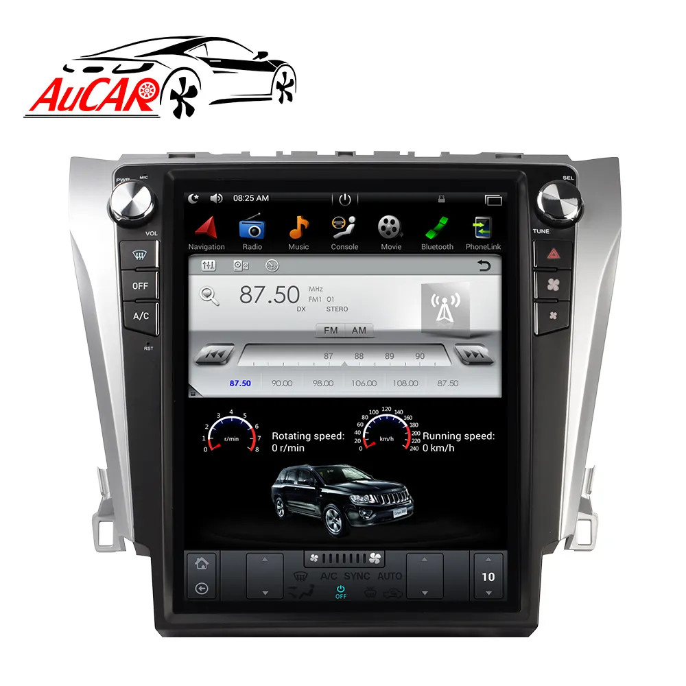 AuCAR 12.1 "dikey tarzı Android 9 araba radyo Toyota Camry 2012-2017 için araba Stereo Video sesli GPS multimedya ana ünite carplay