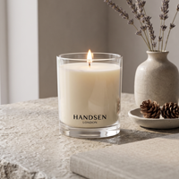 Bocaux à bougies en verre transparent 10oz à fond épais, impression d'étiquettes personnalisées et cartons cadeaux sur demande pour les lancements de nouvelles marques lifestyle