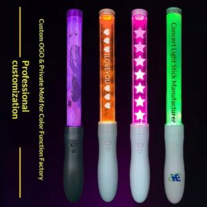 Bâton lumineux LED RGB 15 couleurs avec logo personnalisé, léger, pour selfie, en ABS+PETG, lampe de concert, ampoule, contrôle USB, musique, fête, UV - Product Image 1