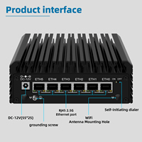 Router de Hardware con Firewall de 12.ª Generación N100 I3 N305, 6 Puertos 2.5GbE, 6 Puertos NIC, Dispositivo de Firewall, Router VPN, Servidor Doméstico, Mini PC Sin Ventilador con 3 Puertos 4K