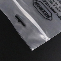 GRS Sacs en plastique PE recyclés Sac d'emballage transparent refermable avec zip-lock Impression personnalisée Sac d'emballage PE de petite taille avec trou de suspension