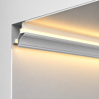 Profilé en aluminium encastré pour éclairage LED rétroéclairé, idéal pour l'éclairage architectural sans intermèches, la conception intérieure et les applications de plafonds encastrés.