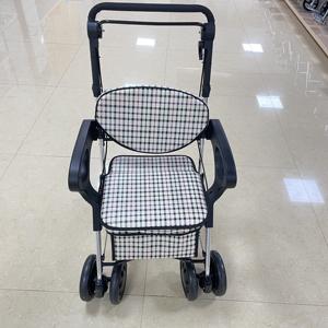 किराने की खरीदारी-वॉकर और रोलर के लिए सुविधाजनक चार पहिया फोल्डिंग बुजुर्ग ट्रॉली - Product Image 5