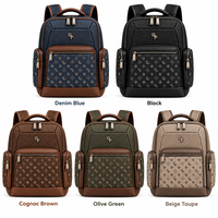 Sac à dos de voyage imperméable en cuir PU pour hommes, style décontracté, vente en gros OEM ODM, conception personnalisée avec logo et motif intégrés