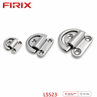 Poignée de levage pliable industrielle en acier inoxydable LS523L |   Poignée de traction robuste à anneau en D pour portes, trapes marines et boîtes utilitaires