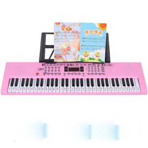 Clavier électronique à 61 touches, jouet musical pour enfants, avec microphone et fonction octave, modèles rose et noir disponibles - Product Image 4
