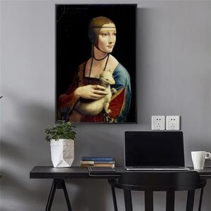 Célèbre peinture de Léonard de Vinci peinte à la main moderne décorative huile toile <span class=keywords><strong>affiche</strong></span> pour chambre ou salon mur Art - Product Image 4