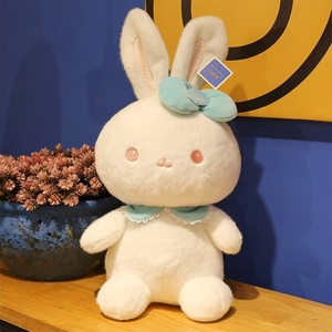 ตุ๊กตากระต่ายน่ารักผูกโบว์นั่งอยู่ ของเล่นตุ๊กตากระต่ายน่ารัก ของขวัญวันเกิดเด็กและวันวาเลนไทน์ - Product Image 4