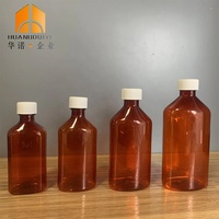 Bouteille ovale en plastique PET vide de 8 oz pour médicaments liquides, sirop, médicaments contre la toux avec couvercle CRC en stock
