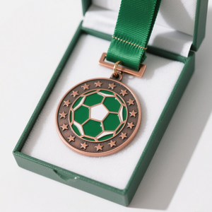 เหรียญกีฬาโลหะหล่อ2D 3D CNC ประเทศจีนผลิตจากโลหะพร้อมบรรจุภัณฑ์กล่องหนังผลิตจากโรงงาน OEM - Product Image 3