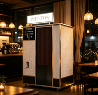 Photomaton en bois rétro, kiosque en bois avec écran tactile, appareil d'impression, dimensions personnalisées, ensemble complet, exportation, photomaton en bois rétro