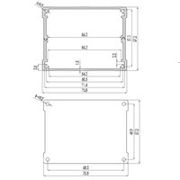 Boîtier en aluminium extrudé sur mesure 100*76*57mm, anodisé argent, pour projet de contrôle électronique de circuits imprimés (PCB), boîtier de commande IP54