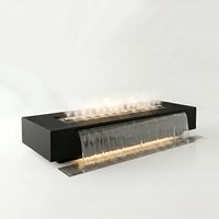 Table de feu d'extérieur carrée en acier inoxydable à gaz propane, écologique pour jardin, patio, camping