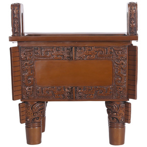 Ornement carré Simuwu en bronze violet, décoration de bureau traditionnelle en cuivre, cadeau pour la maison ou le bureau - Product Image 5