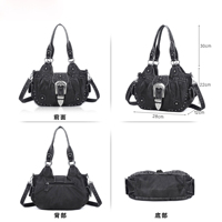 Sac à Main Femme Angel Kiss Style Western Clouté - Sac Fourre-Tout Bandoulière Multifonction en Cuir PU pour Dames