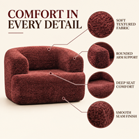 Fauteuil de salon moderne sans structure, entièrement en mousse, assise profonde, compressé sous vide pour salon et chambre à coucher