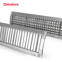 Grille d'aération à double couche en acier inoxydable Grille d'aération de la bande de sortie d'air de la climatisation centrale