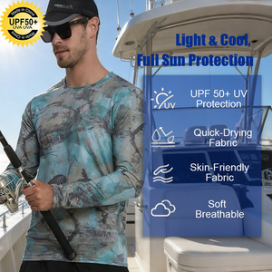 Camisa deportiva de manga larga para hombre UPF 50 + UV secado rápido nadar correr ropa de pesca - Product Image 2