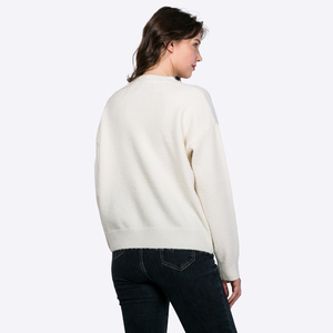Fabricant de pulls en tricot à col rond pour femmes, en gros, personnalisés, décontractés, d'hiver, avec patch brodé, design de créateur - Product Image 6