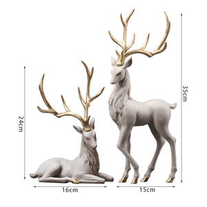 Decorazione europea per la casa in resina di cervo scultura di piccoli mobili da ufficio decorazione con motivo animale per regali di nozze - Product Image 6