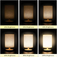 Lampe de table de chevet à intensité variable avec chargeur sans fil LED moderne et simple Lampe de table minimaliste pour étude chambre salon chevet en bois tissu