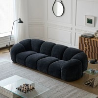 Canapé en tissu rembourré BOOM, style moderne, pour hôtel, appartement, salon, rangée droite, design français simple, créatif, avec structure en bois
