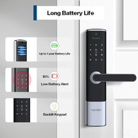 Cerradura Inteligente para el Hogar Tenon, Manija de Puerta Inteligente Tuya, Lector Biométrico de Huellas Dactilares, Lector de Tarjetas RFID, Llave Electrónica de Aluminio, Digital sin Llave