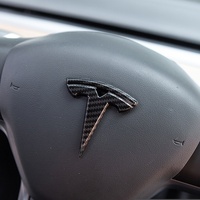 Accessoires de voiture, logo décoratif avant et arrière, étiquette arrière, accessoires extérieurs, autocollant de logo de volant pour Tesla Model 3/Y