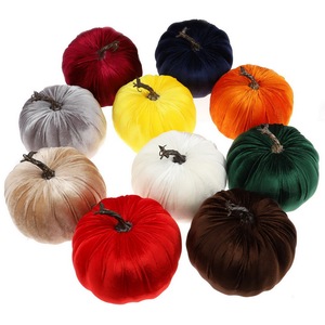 Mini citrouilles en velours en gros, mini citrouilles faites à la main pour la <span class=keywords><strong>d</strong></span>écoration de la maison, du salon, des mariages, <span class=keywords><strong>d</strong></span>'Halloween et de l'automne - Product Image 4