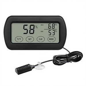 <b>Digital</b> Touch Screen Thermo Hygrometer LCD Display Temperature Humidity Meter with External Probe Alarm for Indoor Monitoring - Product Image 1