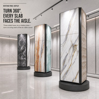 Présentoir rotatif robuste pour carreaux de céramique, porcelaine, PVC, marbre, granit, quartz, pierre et revêtements de sol en bois pour salle d'exposition